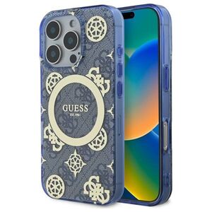 Original Case IPHONE 16 PRO MAX Guess Hardcase IML Peony On 4G Background MagSafe (GUHMP16XH4PYEEB) blue 3666339300234