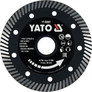 YATO ΔΙΑΜΑΝΤΟΔΙΣΚΟΣ DRY & WET ΓΙΑ ΔΟΜΙΚΑ - 125.0MM-ΔΙΑΜΕΤΡΟΣ 20059982 ΤΕΜΑΧΙΟ εως 12 άτοκες δόσεις