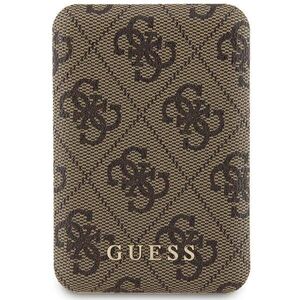 Guess Induction Powerbank 15W GUPB5FP4EMGW 5000mAh brown/brown 4G Leather Metal Logo MagSafe 3666339210588