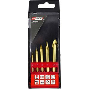 Wiertło AWTools AW ZESTAW WIERTEŁ DO SZKŁA I CERAMIKI 4-10MM 5szt. AW42710 7410878 5903041039518