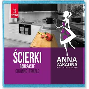 Anna Zaradna Ścierki gąbczaste ANNA ZARADNA, 3 szt., mix 8013501 5903936001002