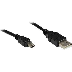 Kabel USB Alcasa USB-A - miniUSB 1.8 m Czarny (3310-AM2) 13391701 4014619343836