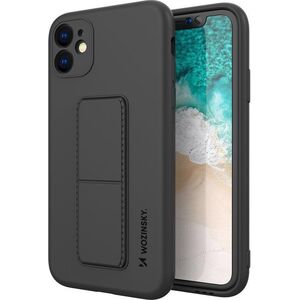 Wozinsky Wozinsky Kickstand Case elastyczne silikonowe etui z podstawką Samsung Galaxy A22 4G czarny 9599016 9145576226827