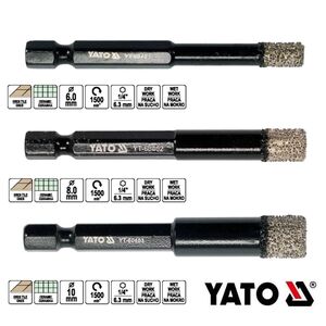 YATO ΔΙΑΜΑΝΤΟΚΟΡΩΝΑ ΕΞΑΓΩΝΗ ΔΡΑΠΑΝΟΥ - 6.0MM-ΔΙΑΜΕΤΡΟΣ 20060401 εως 12 άτοκες δόσεις