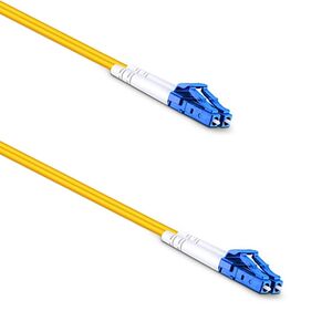 Fiber patch cable DeTech, LC-LC, UPC, Singlemode, Duplex, 10m, Yellow - 18332