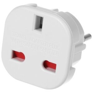 Adapter No brand BX-9625, UK to EU Schuko, 220V, High Quality, White - 17702