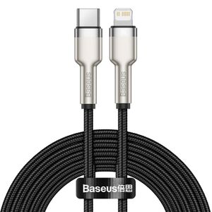 Baseus Cablu Type-C la Lightning, 20W, 25cm - Baseus Cafule Series Metal (CATLJK-01) - Black 6953156202054 έως 12 άτοκες Δόσεις