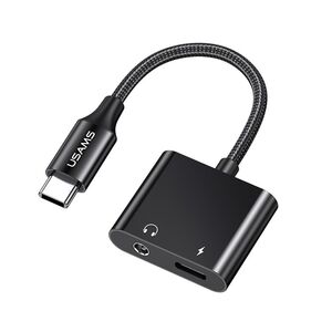 USAMS Usams - Audio Cable Adapter AU15 (US-SJ598) - Type-C to Jack 3.5mm, USB-C PD60W - Black 6958444904535 έως 12 άτοκες Δόσεις