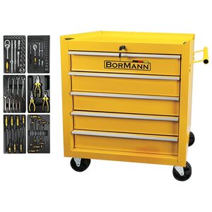 Bormann Bwr7100set Εργαλειοφορεας 5 Συρταρια σετ 66 Εργαλεια με Στοπ, Μ64xπ36xυ62cm 053712 έως 12 Άτοκες Δόσεις