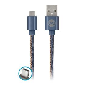 Forever Jeans cable USB - USB-C 1,0 m 2A blue