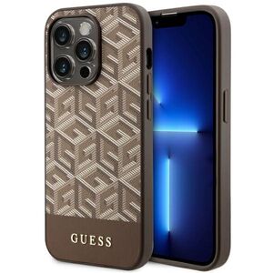 Guess case for iPhone 14 Pro 6,1&quot; GUHMP14LHGCFSEW brown hard case GCube Stripes MagSafe 3666339112486