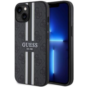 Guess case for iPhone 14 Plus 6,7&quot; GUHMP14MP4RPSK black harcase Magsafe 4G Printed Stripes 3666339119683