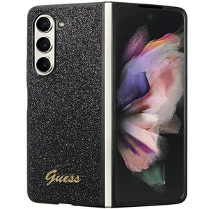 Guess case for Samsung Z Fold5 GUHCZFD5HGGSHK black PU/TPU Glitter Script 3666339173968