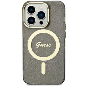 Guess case for iPhone 11 GUHMN61HCMCGK black hardcase Glitter Gold MagSafe 3666339125509