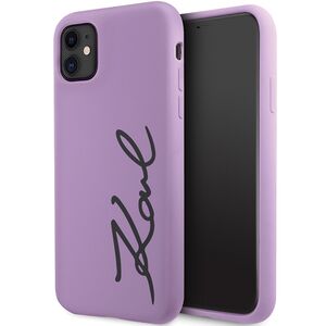 Karl Lagerfeld case for iPhone 11 / Xr KLHCN61SKSVGU purple hardcase Silicone Signature 3666339130602