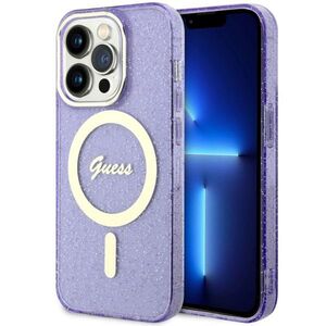 Guess case for iPhone 14 Pro Max 6,7&quot; GUHMP14XHCMCGU purple hardcase Magsafe IML Glitter Gold 3666339125691