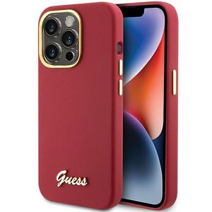 Guess case for iPhone 15 Pro 6,1&quot; GUHCP15LSMBSLM magenta HC SILICONE SCRIPT METAL LOGO & FRAME 3666339149062