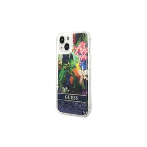 Guess case for iPhone 14 6,1&quot; GUHCP14SLFLSB blue hardcase Flower Liquid Glitter 3666339066086