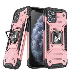 Wozinsky Ring Armor Case Kickstand Tough Rugged Cover for iPhone 11 Pro pink