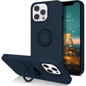 Case IPHONE 13 PRO Silicone Ring Magnetic Stand dark blue 5904161118251