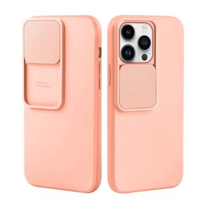 Case IPHONE 14 PRO Silicone with Camera Cover Nexeri Silicone Lens peach 5904161129035