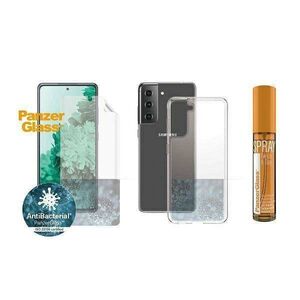 Case + Protective Film SAMSUNG GALAXY S21 PanzerGlass Set Start Screen Protector TPU Case ClearCase Spray 30ml 5711724272592