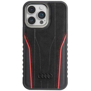 Original Case APPLE IPHONE 15 PRO Audi Genuine Leather MagSafe (AU-TPUPCMIP15P-R8/D3-RD) black & red 6955250226790