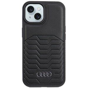 Original Case IPHONE 15 PLUS / 14 PLUS Audi Synthetic Leather MagSafe (AU-TPUPCMIP15M-GT/D3-BK) black 6955250226899