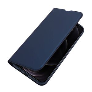 Case IPHONE 13 PRO MAX with a flip Dux Ducis Skin Leather navy blue 6934913047019