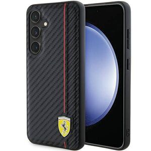 Original Case SAMSUNG GALAXY S24 Ferrari Hardcase Carbon Printed Line (FEHCS24SN3DUR) black 3666339242442