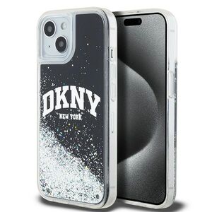 DKNY case for iPhone 15 Plus 6,7&quot; DKHCP15MLBNAEK black HC liquid glitters w arch logo 3666339270766