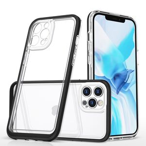 Clear 3in1 case for iPhone 12 Pro frame gel cover black