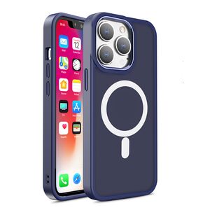 Magnetic Color Matte Case for iPhone 15 Pro Max - navy blue