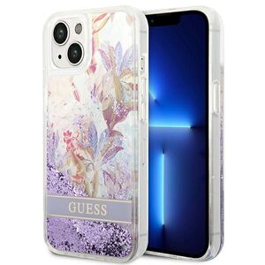 Guess GUHCP14MLFLSU iPhone 14 Plus 6.7 &quot;violet / purple hardcase Flower Liquid Glitter