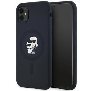 Original Case IPHONE 11 / XR Karl Lagerfeld Hardcase Silicone Karl & Choupette Magsafe (KLHMN61SCMKCRHK) black 3666339253943