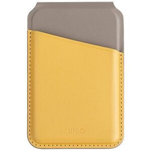 MagSafe Card Wallet IPHONE Z MAGSAFE UNIQ Magnetic RFID Wallet and Phone Stand yellow & gray 8886463688427