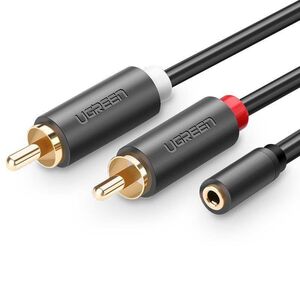 UGREEN AV102 2x RCA cable (Cinch) jack 3.5 mm 0,25m (black) 6957303815616