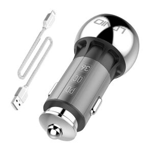 LDNIO C1 USB, USB-C Car charger + Lightning Cable 5905316142404