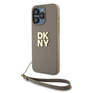 Original Case APPLE IPHONE 15 PRO DKNY Hardcase Wrist Strap Stock Logo (DKHCP15LPBSWSE) beige 3666339264895