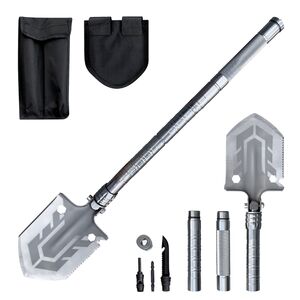 Survival shovel 10-in-1 folding shovel with knife, screwdriver, glass breaker