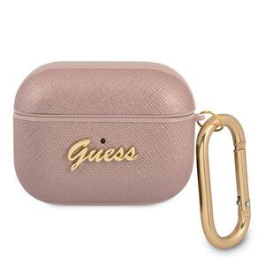 Original Case APPLE AIRPODS PRO Guess Saffiano Script Metal Collection (GUAPSASMP) pink 3666339009823