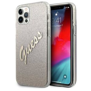 Original Case IPHONE 12 PRO MAX Guess Hardcase Glitter Gradient Script (GUHCP12LPCUGLSGO) gold 3700740494752