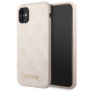 Original Case IPHONE 11 Guess Hard Case 4G Metal Gold Logo (GUHCN61G4GFPI) pink 3666339016241