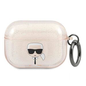 Original Case APPLE AIRPODS PRO Karl Lagerfeld Cover Glitter Karl`s Head (KLAPUKHGD) gold 3666339030353