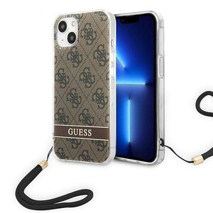 Original Case IPHONE 14 PLUS Guess Hardcase 4G Print Strap (GUOHCP14MH4STW) brown 3666339093846