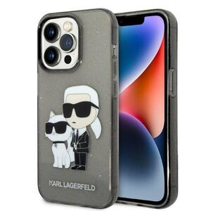 Original Case IPHONE 14 PRO Karl Lagerfeld Hardcase IML GLIT NFT Karl&Choupette (KLHCP14LHNKCTGK) black 3666339087227