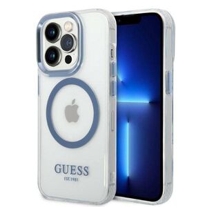 Original Case IPHONE 14 PRO MAX Guess Hard Case Metal Outline Magsafe (GUHMP14XHTRMB) blue 3666339069810