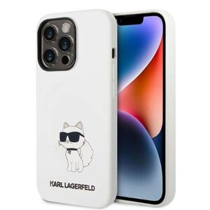 Original Case IPHONE 14 PRO Karl Lagerfeld Hardcase Silicone Choupette MagSafe (KLHMP14LSNCHBCH) white 3666339087784