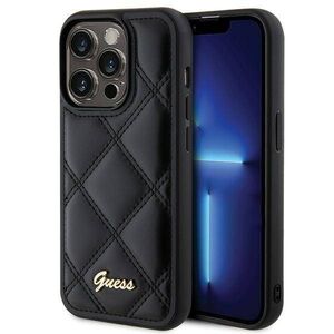 Original Case APPLE IPHONE 15 PRO Guess Hardcase Quilted Metal Logo (GUHCP15LPSQSQSK) black 3666339149628