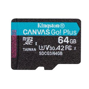 Kingston memory card 64GB microSDXC Canvas Go! Plus cl. 10 UHS-I 170 MB/s + adapter 740617301045